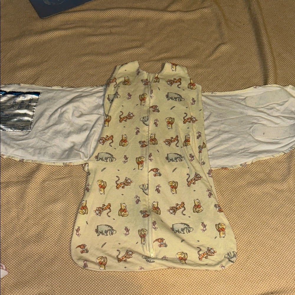 Disney Cream Winnie the Pooh Print transition Sleep Sack